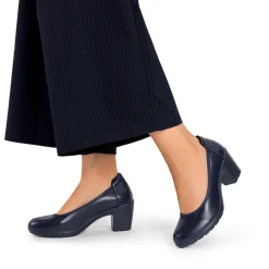 Ascenelle Chunky Low Block Heel Pumps - Edena