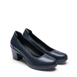 Ascenelle Chunky Low Block Heel Pumps - Edena