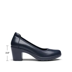 Ascenelle Chunky Low Block Heel Pumps - Edena