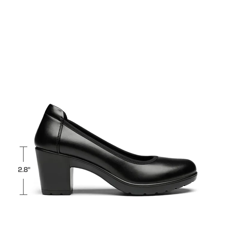 Ascenelle Chunky Low Block Heel Pumps - Edena