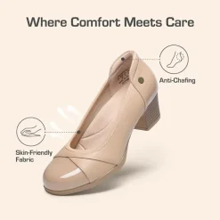 Ascenelle Comfortable Low-Heel Memory Foam Pumps
