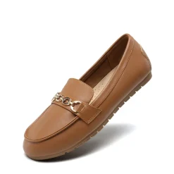Ascenelle Comfortable Metallic Slip On Loafers