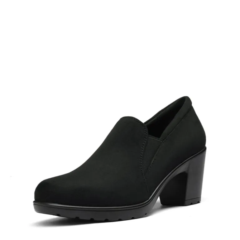 Ascenelle Comfortable Round Toe Block Heel Pumps