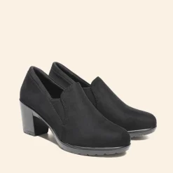 Ascenelle Comfortable Round Toe Block Heel Pumps