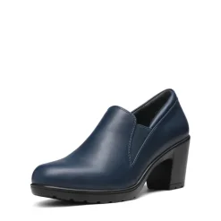 Ascenelle Comfortable Round Toe Block Heel Pumps