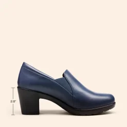 Ascenelle Comfortable Round Toe Block Heel Pumps