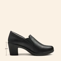 Ascenelle Comfortable Round Toe Block Heel Pumps