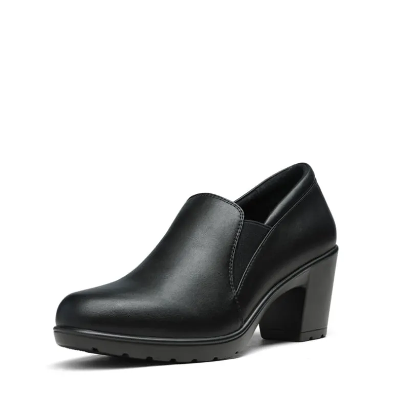 Ascenelle Comfortable Round Toe Block Heel Pumps