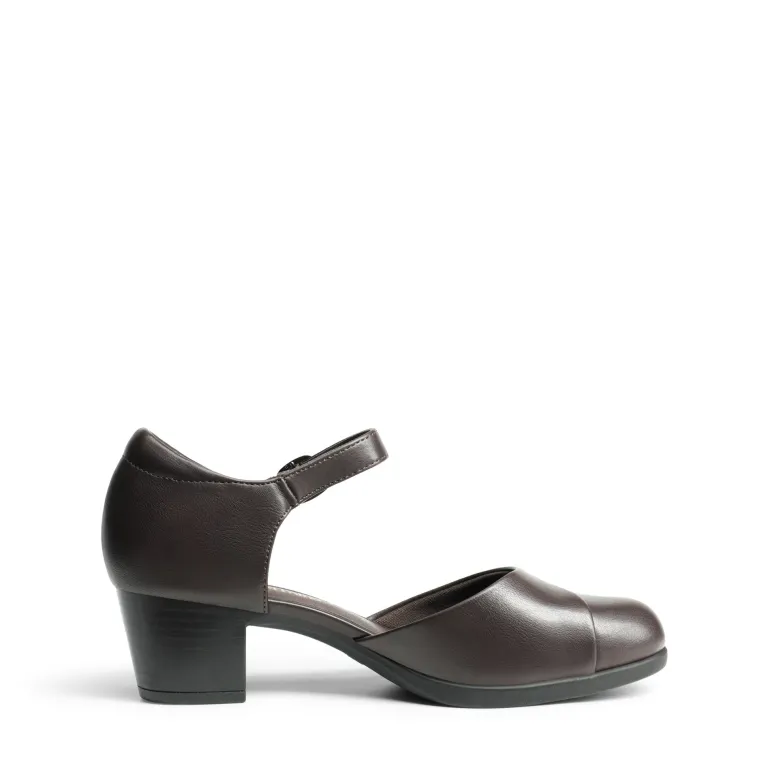 Ascenelle Comfortable Strap Low Block Heel Pumps