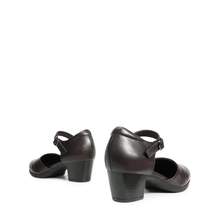 Ascenelle Comfortable Strap Low Block Heel Pumps