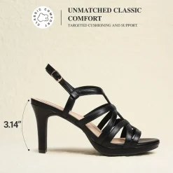 Ascenelle Comfort Platform Stiletto Heel Dress Sandals