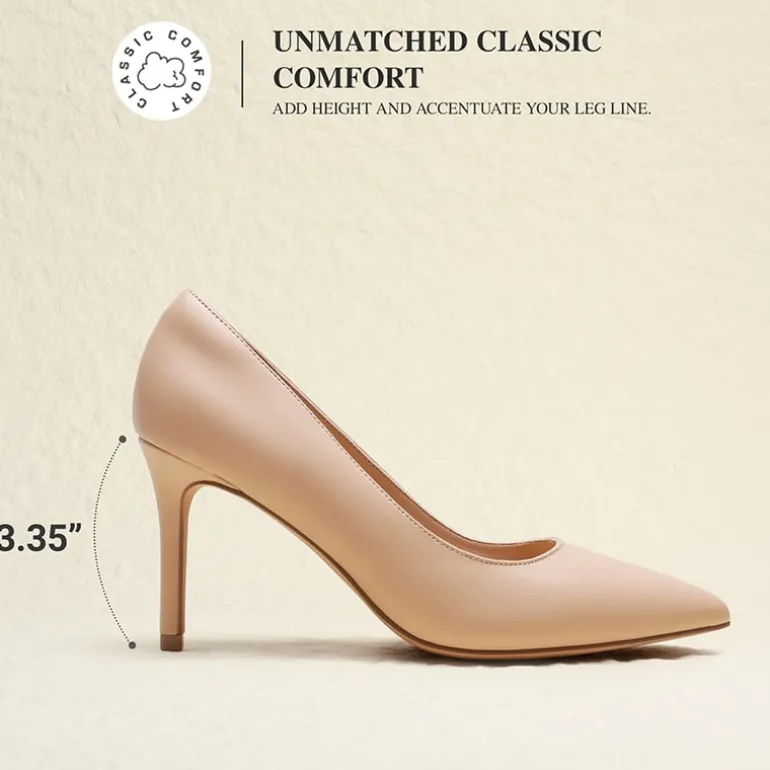 Ascenelle Comfy Pointed Toe Stiletto Heel Chic Pumps
