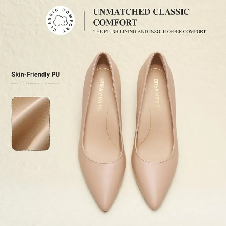 Ascenelle Comfy Pointed Toe Stiletto Heel Chic Pumps