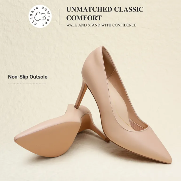 Ascenelle Comfy Pointed Toe Stiletto Heel Chic Pumps