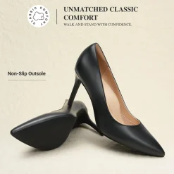 Ascenelle Comfy Pointed Toe Stiletto Heel Chic Pumps