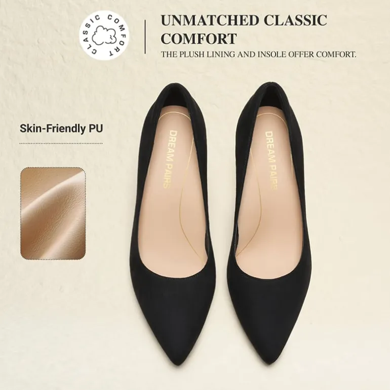 Ascenelle Comfy Pointed Toe Stiletto Heel Chic Pumps