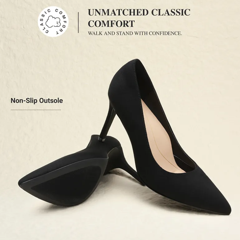 Ascenelle Comfy Pointed Toe Stiletto Heel Chic Pumps