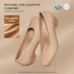 Ascenelle Counsel Round-Toe Low Block Heel Pumps