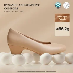 Ascenelle Counsel Round-Toe Low Block Heel Pumps