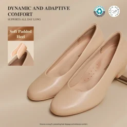 Ascenelle Counsel Round-Toe Low Block Heel Pumps