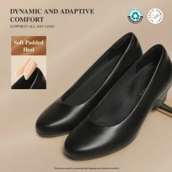 Ascenelle Counsel Round-Toe Low Block Heel Pumps