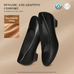 Ascenelle Counsel Round-Toe Low Block Heel Pumps