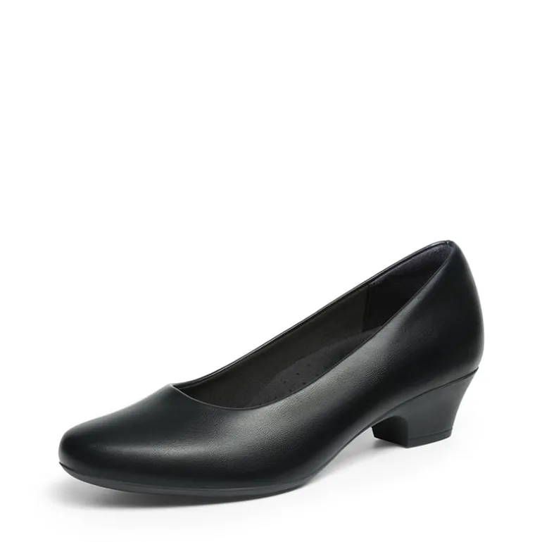 Ascenelle Counsel Round-Toe Low Block Heel Pumps