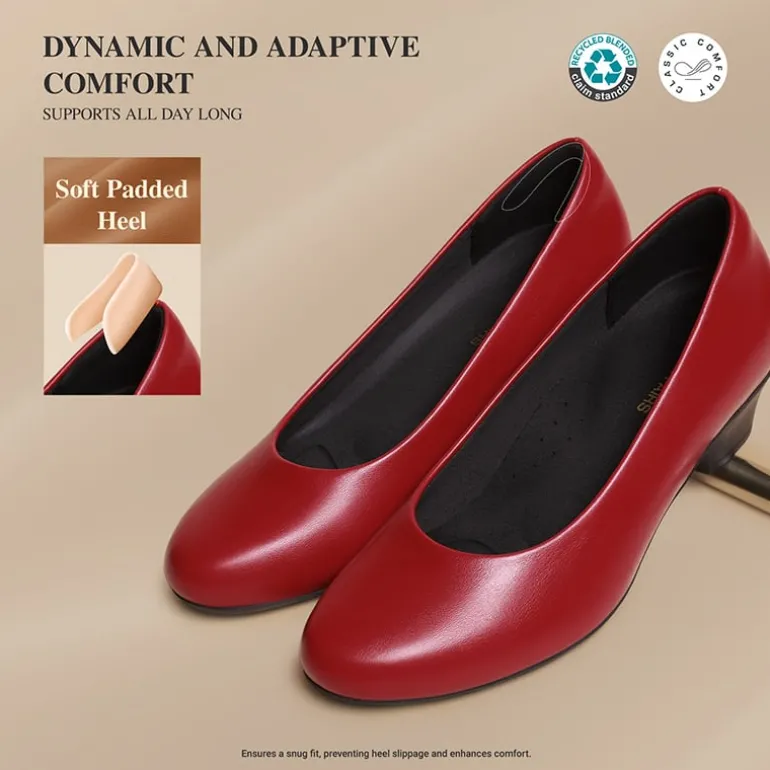 Ascenelle Counsel Round-Toe Low Block Heel Pumps