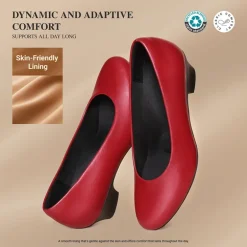Ascenelle Counsel Round-Toe Low Block Heel Pumps