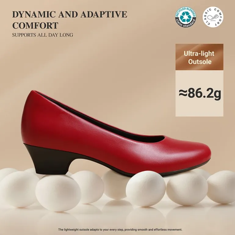 Ascenelle Counsel Round-Toe Low Block Heel Pumps