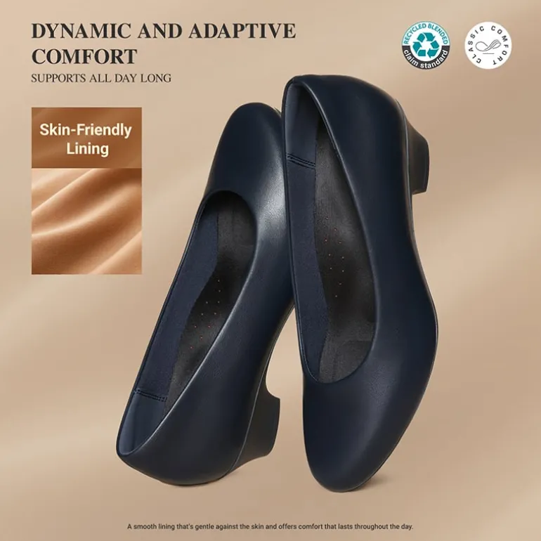 Ascenelle Counsel Round-Toe Low Block Heel Pumps