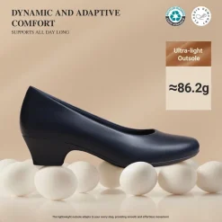 Ascenelle Counsel Round-Toe Low Block Heel Pumps
