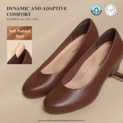 Ascenelle Counsel Round-Toe Low Block Heel Pumps