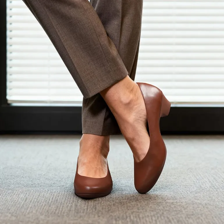 Ascenelle Counsel Round-Toe Low Block Heel Pumps