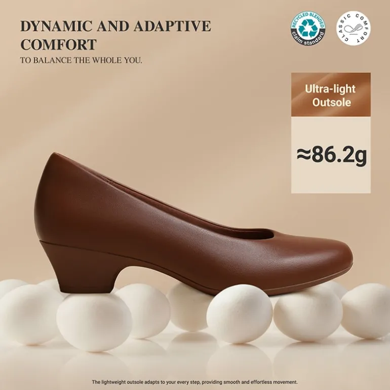 Ascenelle Counsel Round-Toe Low Block Heel Pumps