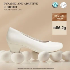 Ascenelle Counsel Round-Toe Low Block Heel Pumps