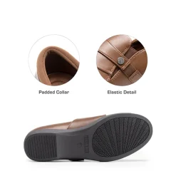 Ascenelle Ergonomic Slip-On Vegan Leather Flats