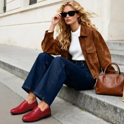 Ascenelle Ergonomic Slip-On Vegan Leather Flats