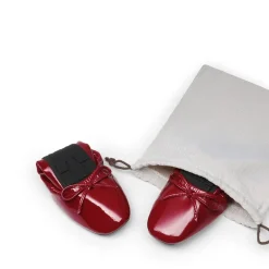 Ascenelle Foldable Square Toe Bow Ballet Flats