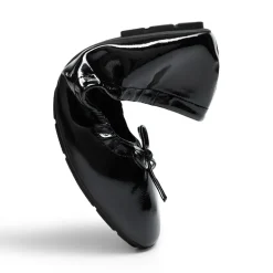 Ascenelle Foldable Square Toe Bow Ballet Flats
