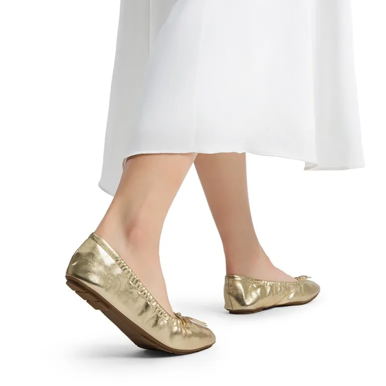 Ascenelle Foldable Square Toe Bow Ballet Flats