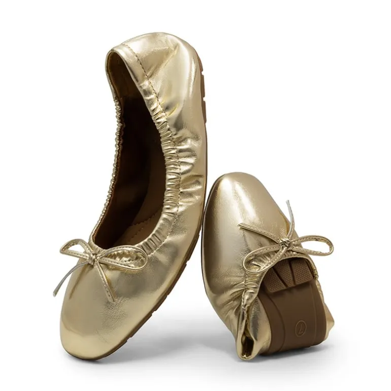 Ascenelle Foldable Square Toe Bow Ballet Flats