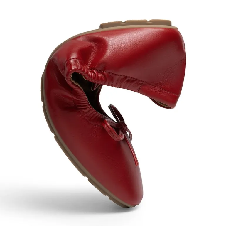 Ascenelle Foldable Square Toe Bow Ballet Flats