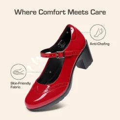 Ascenelle Mary Jane Chunky Heel Pumps - [Morgan]