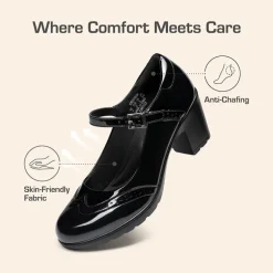 Ascenelle Mary Jane Chunky Heel Pumps - [Morgan]