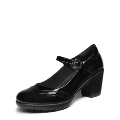 Ascenelle Mary Jane Chunky Heel Pumps - [Morgan]