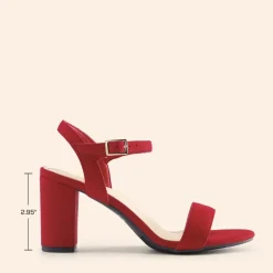 Ascenelle Minimalist Vegan Leather Block Heel Sandals