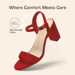 Ascenelle Minimalist Vegan Leather Block Heel Sandals