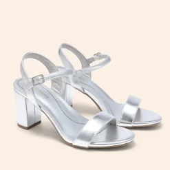 Ascenelle Minimalist Vegan Leather Block Heel Sandals