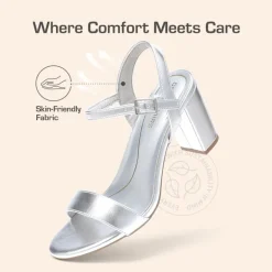 Ascenelle Minimalist Vegan Leather Block Heel Sandals
